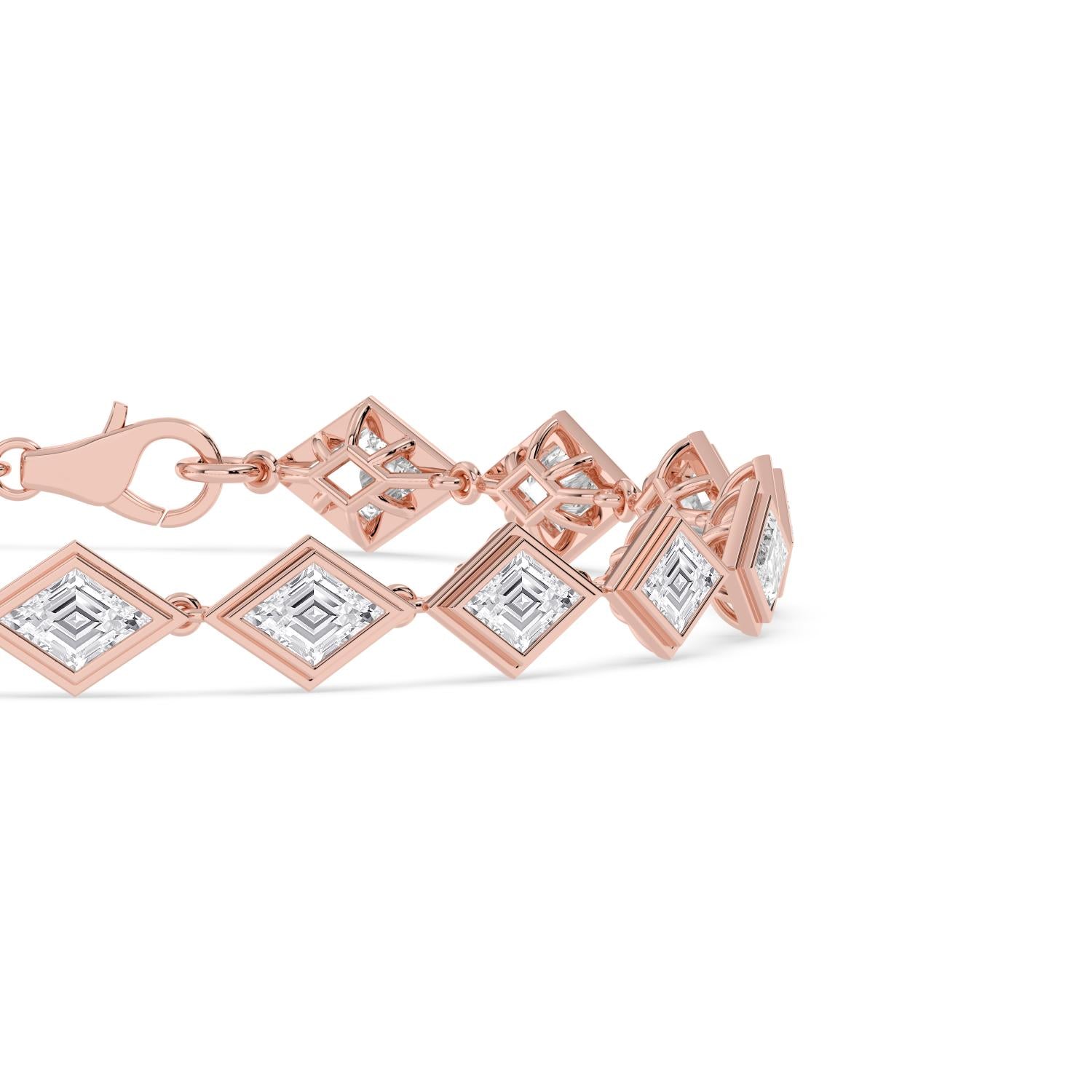 6.12ct Lab Diamond Bracelet - rose gold product image 5