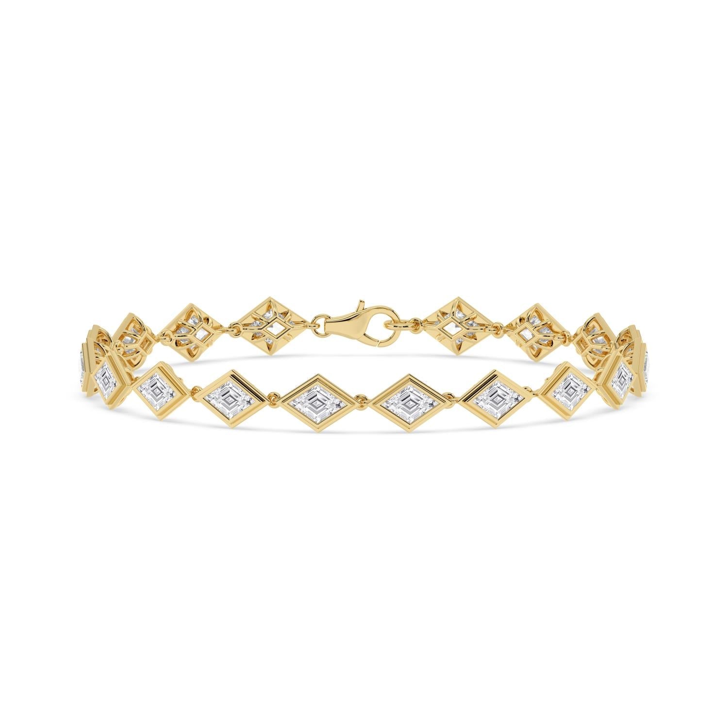 6.12ct Lab Diamond Bracelet in Yellow Gold - product image 1