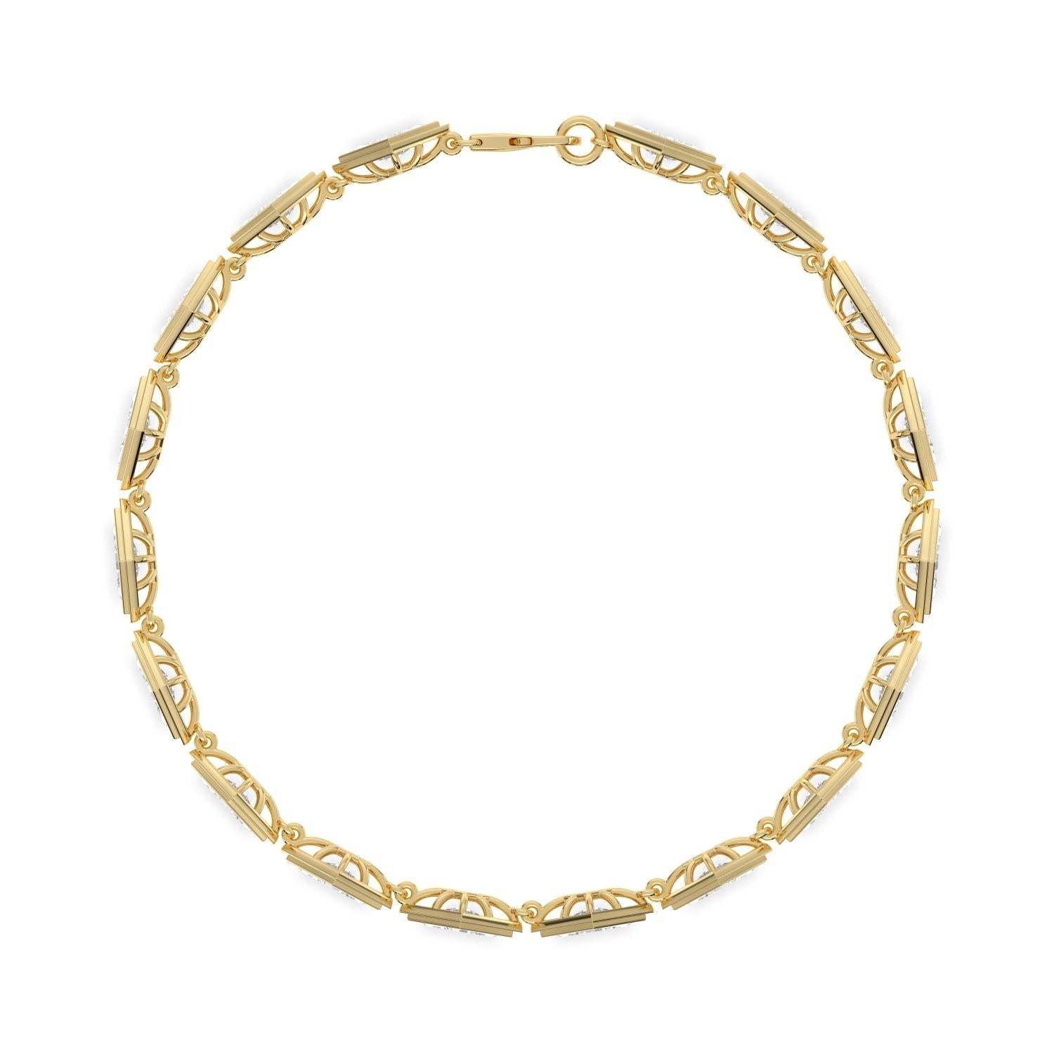 6.12ct Lab Diamond Bracelet - yellow gold product image 4