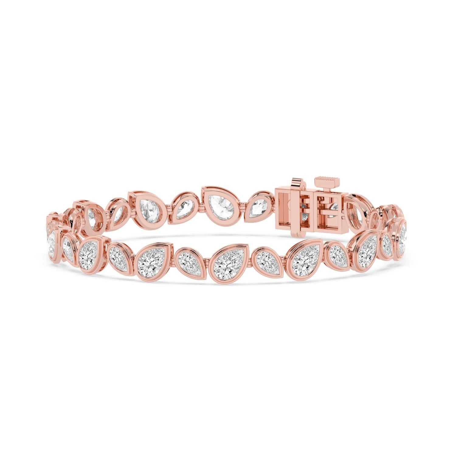 10.92ct Lab Diamond Bracelet - rose gold product image 3
