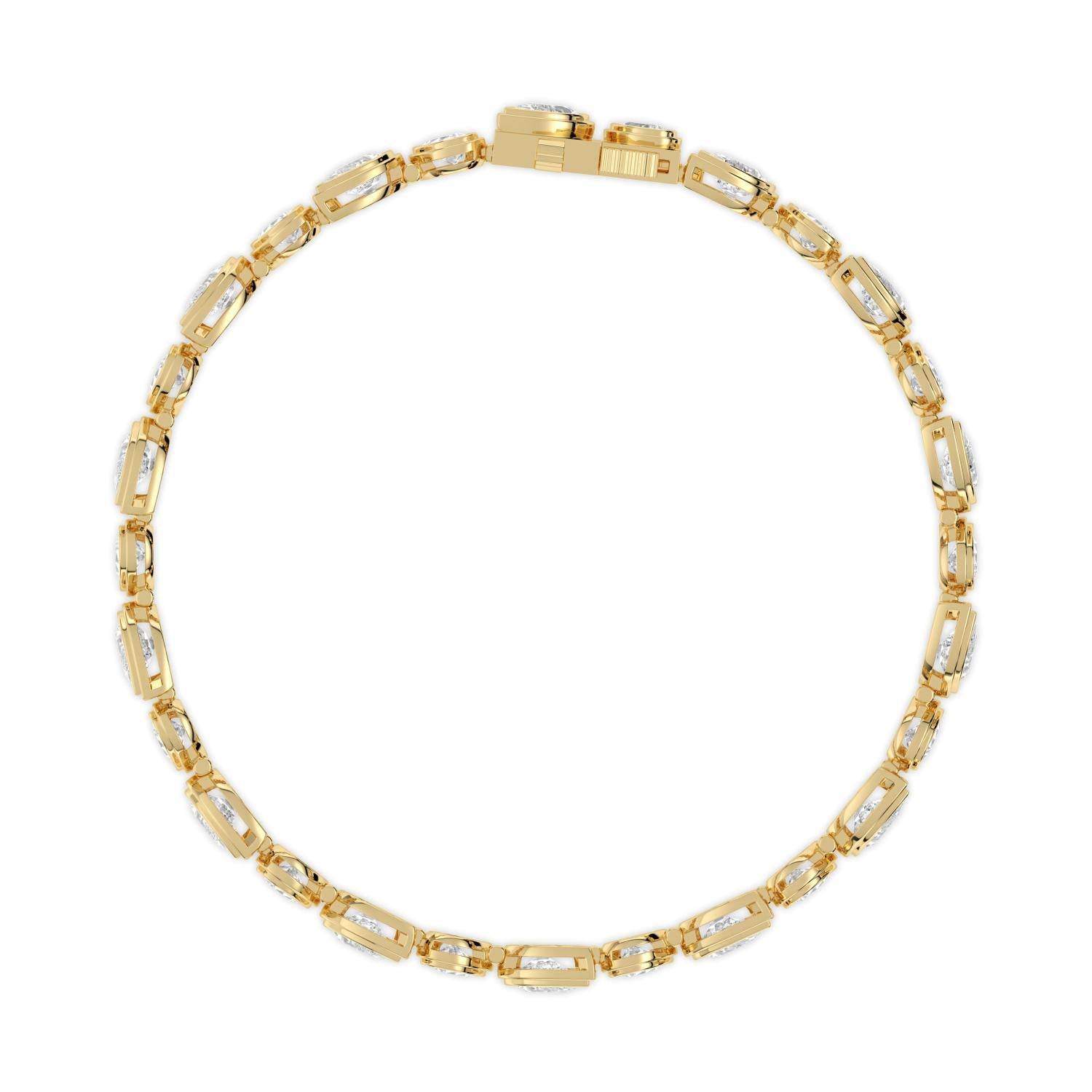 10.92ct Lab Diamond Bracelet - yellow gold product image 4