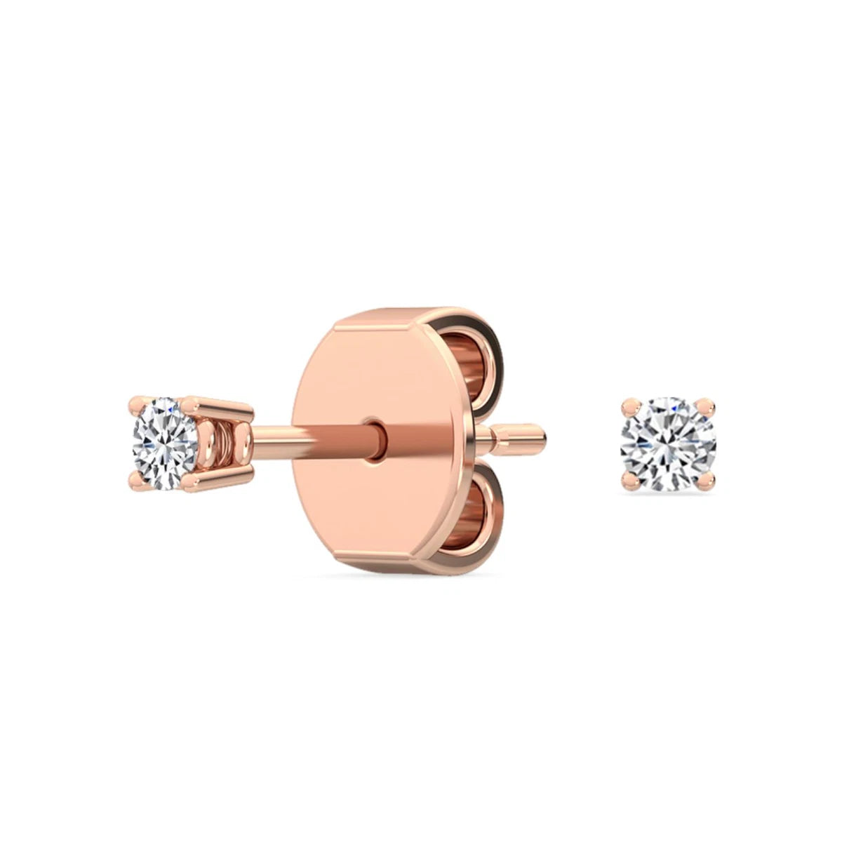 Quattro Stud Earrings - rose gold - alternate side view