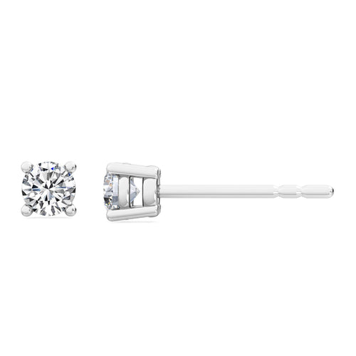 Classic Four-Prong Diamond Stud Earrings - white gold product image 1