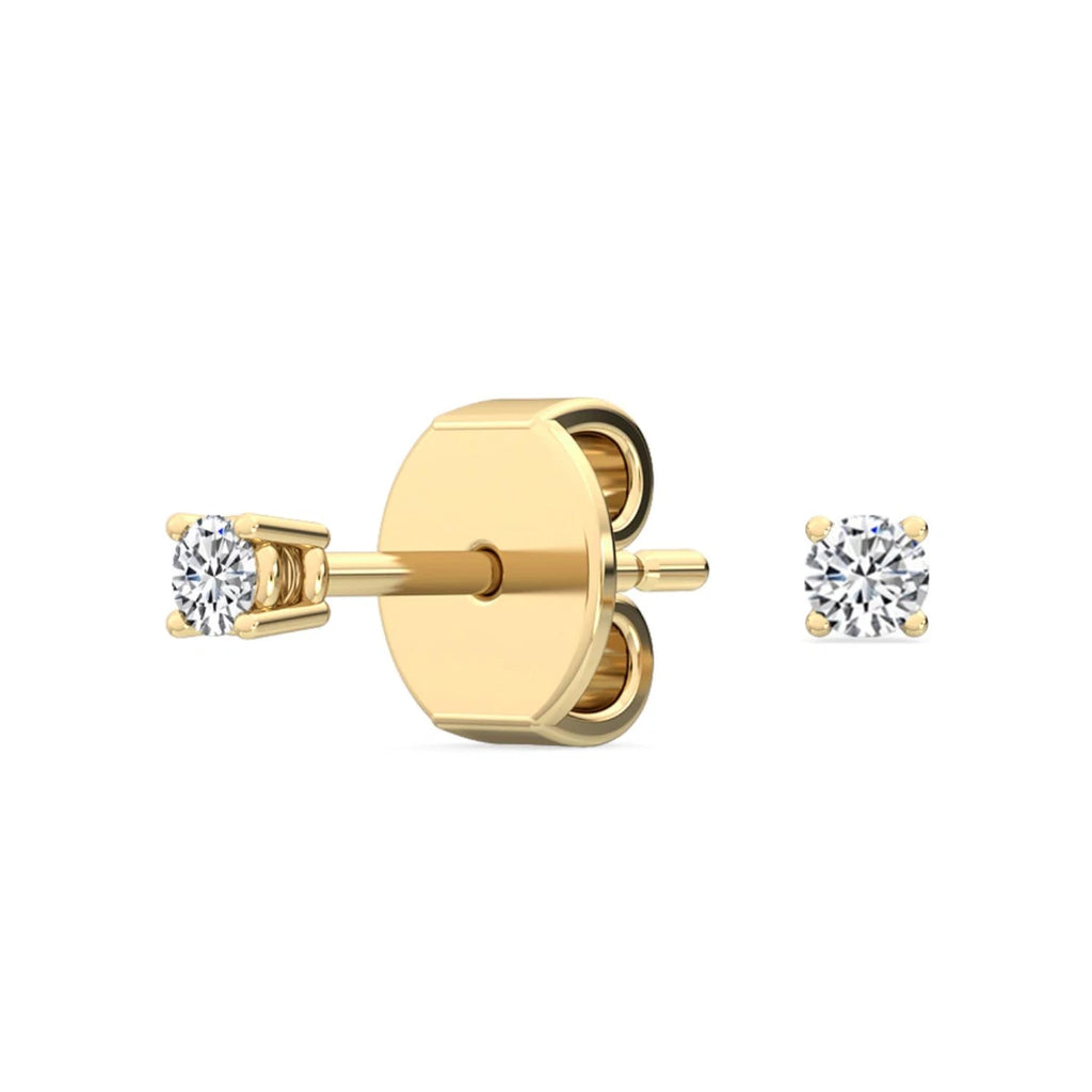 Quattro Stud Earrings - yellow gold - alternate side view