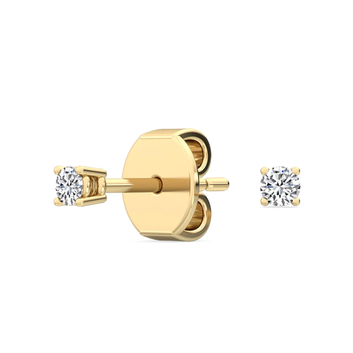 Quattro Stud Earrings - yellow gold - alternate side view