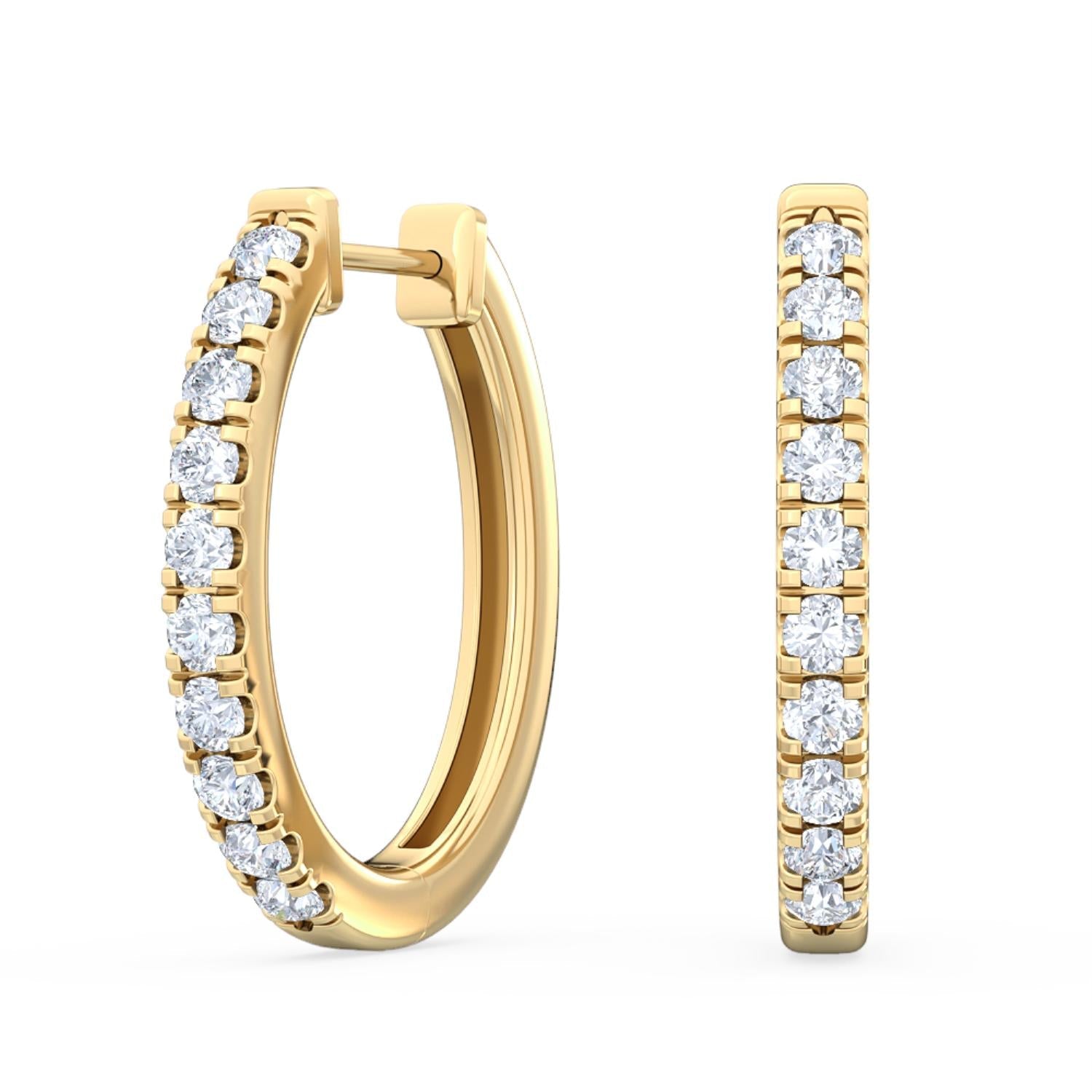 0.44ct Lab Diamond Earrings in Yellow Gold - product image 1