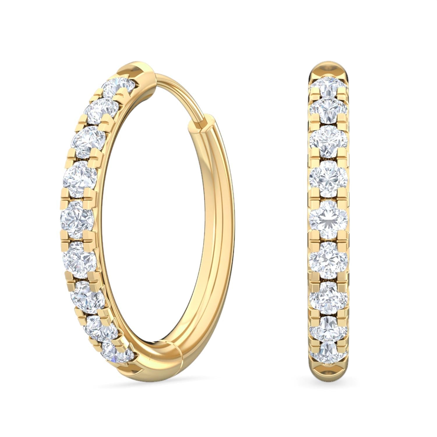 0.39ct Lab Diamond Earrings in Yellow Gold - product image 1