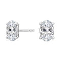Oval Diamond Stud Earrings - white gold product image 1