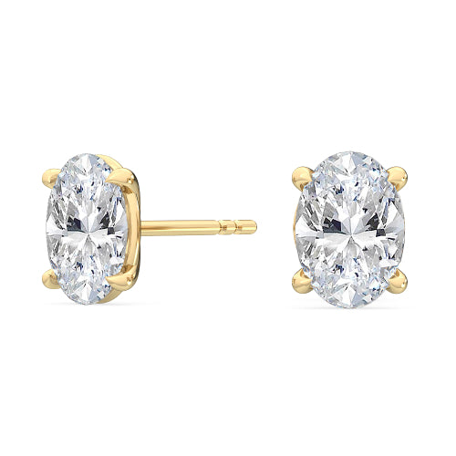 Oval Diamond Stud Earrings