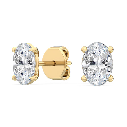 Oval Diamond Stud Earrings