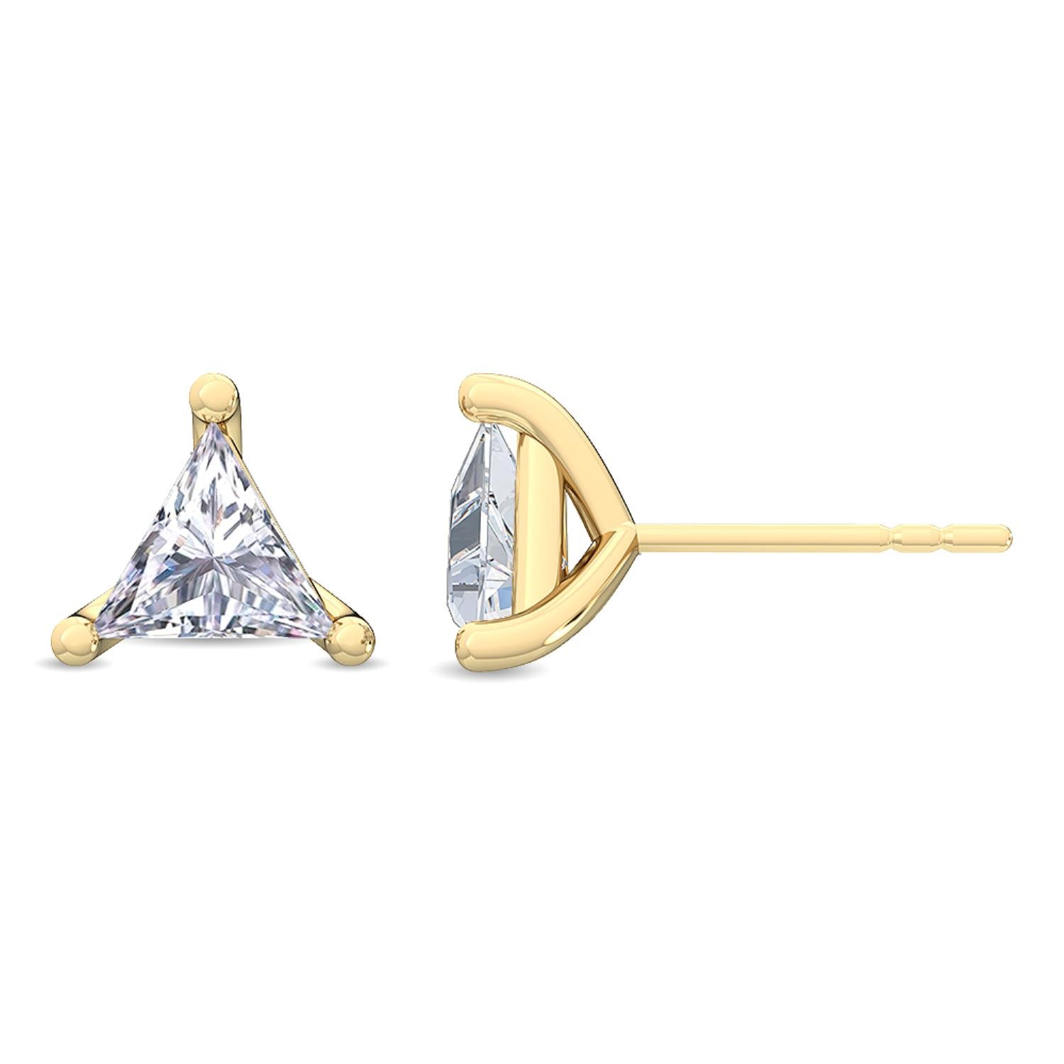 1.10ct Lab Diamond Earrings - yellow gold product image 1