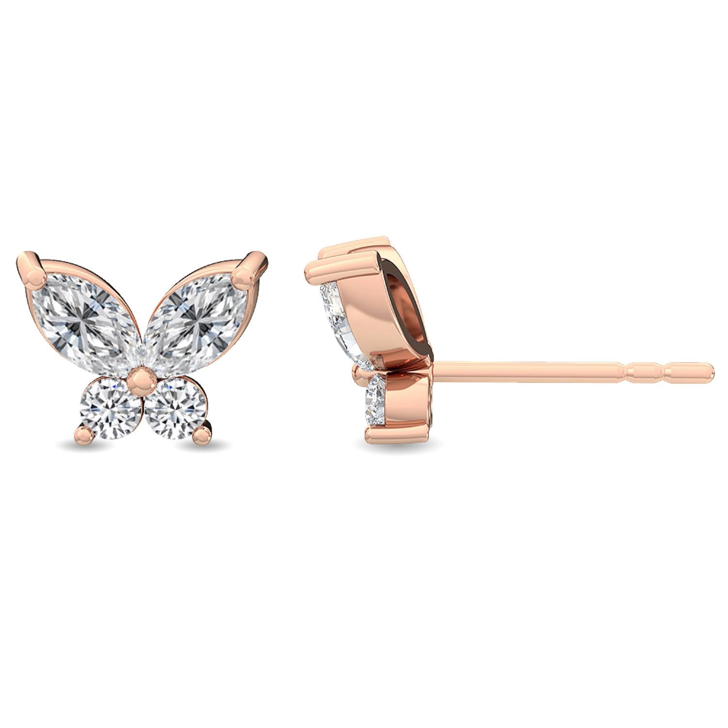 0.62ct Lab Diamond Earrings - rose gold product image 1