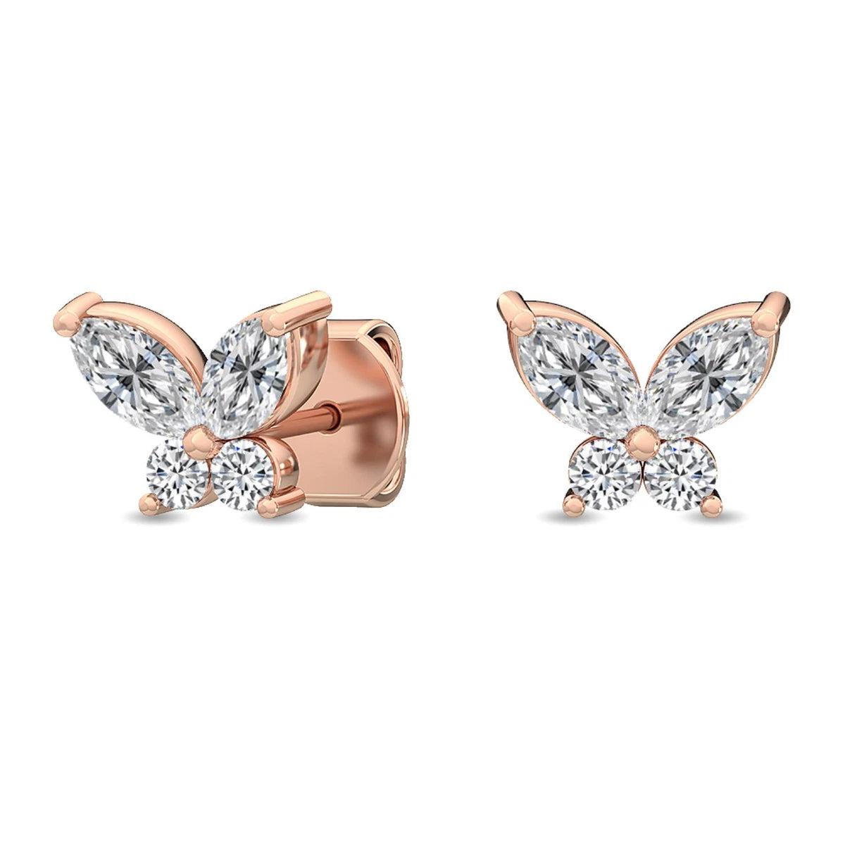 Scala Earrings - rose gold - alternate side view