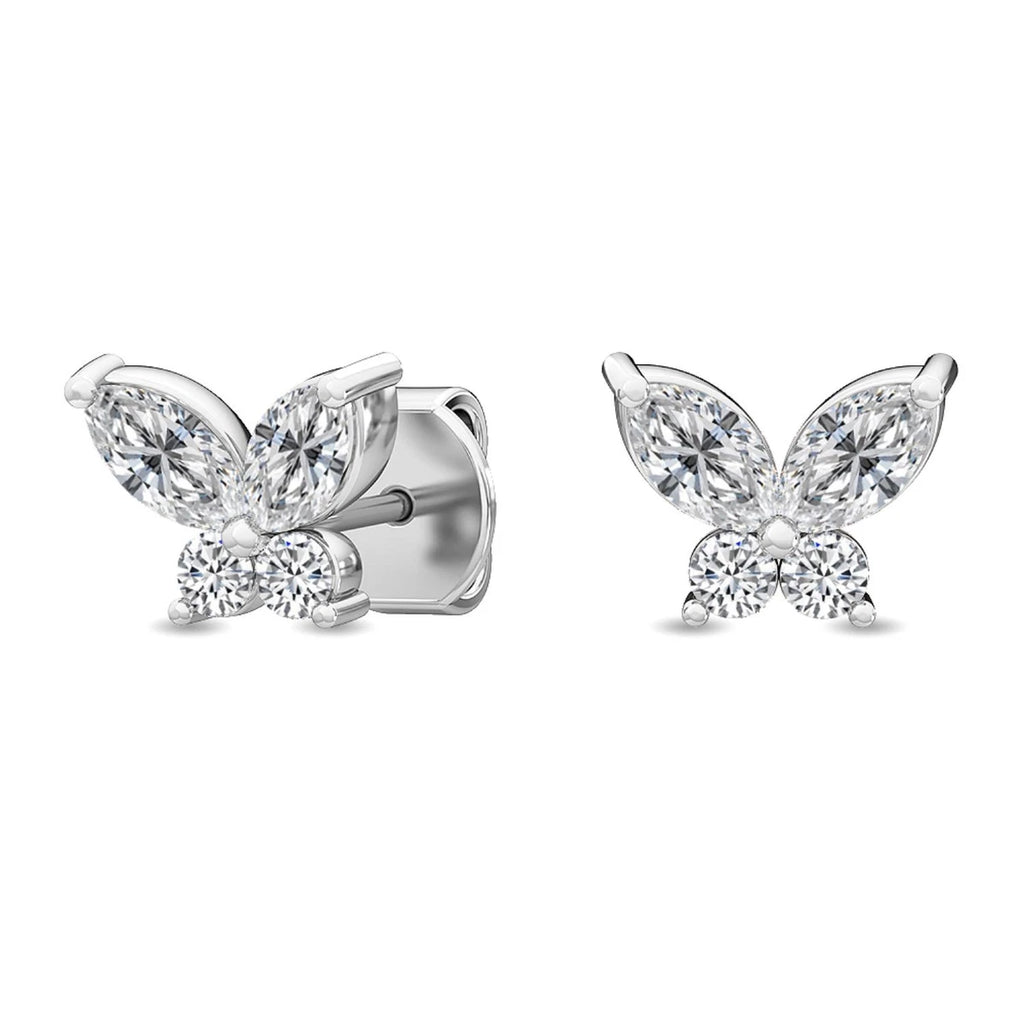 Scala Earrings - white gold - alternate side view