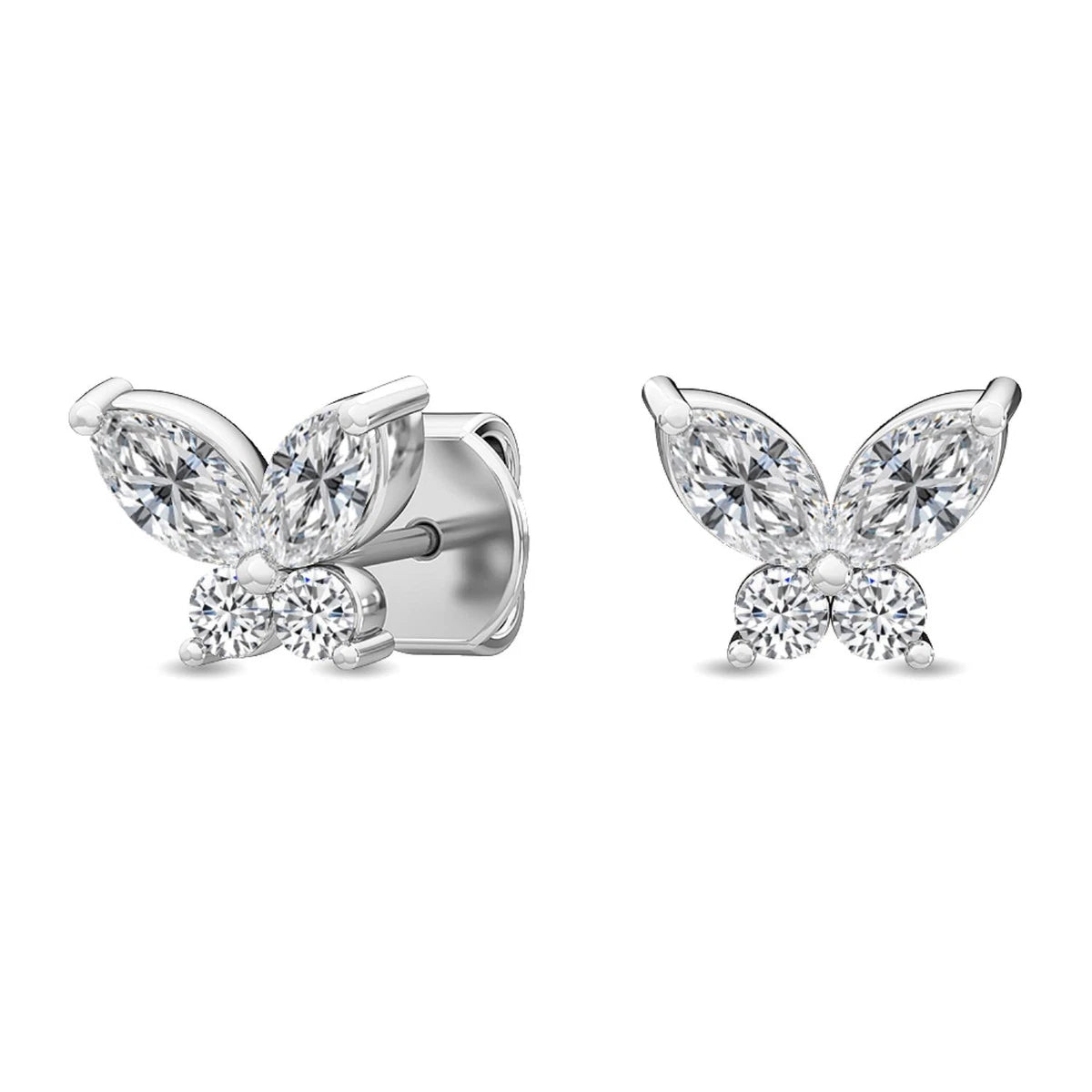 Scala Earrings - white gold - alternate side view