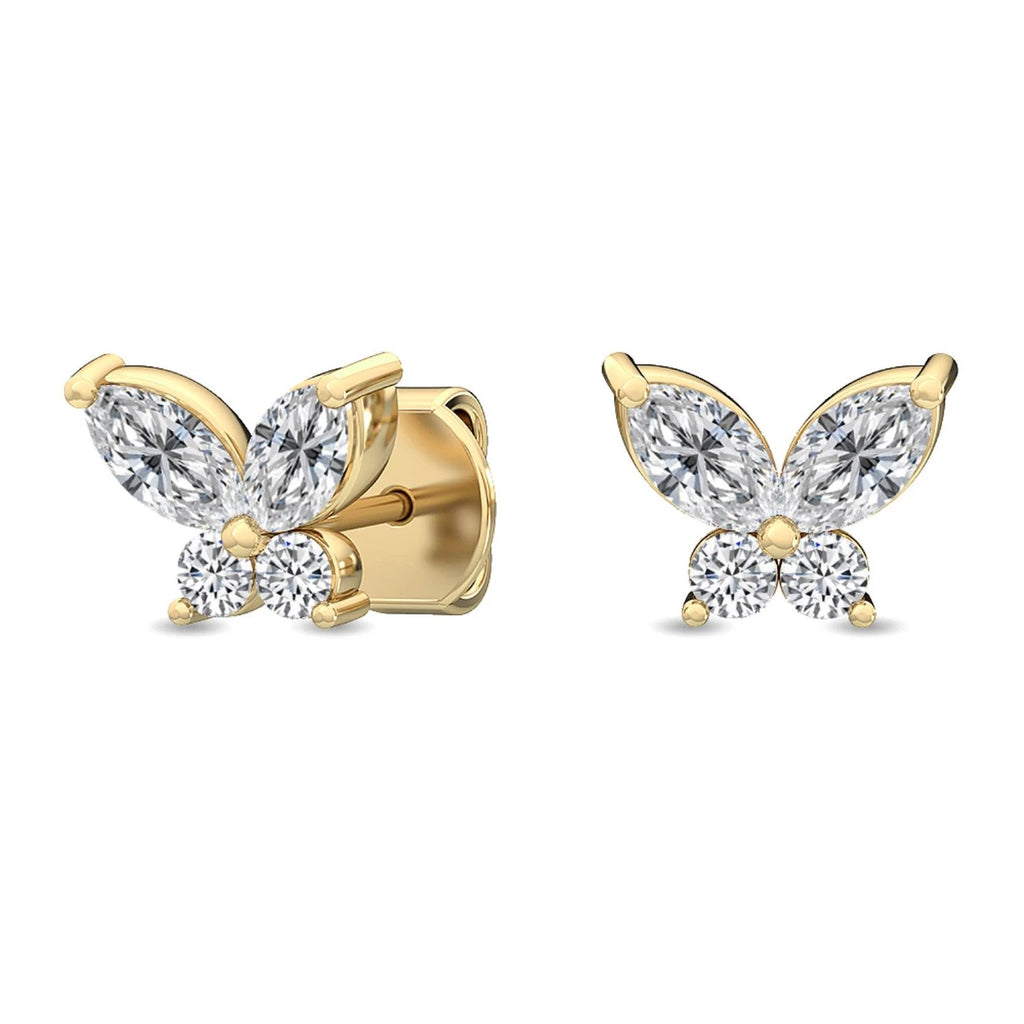 Scala Earrings - yellow gold - alternate side view