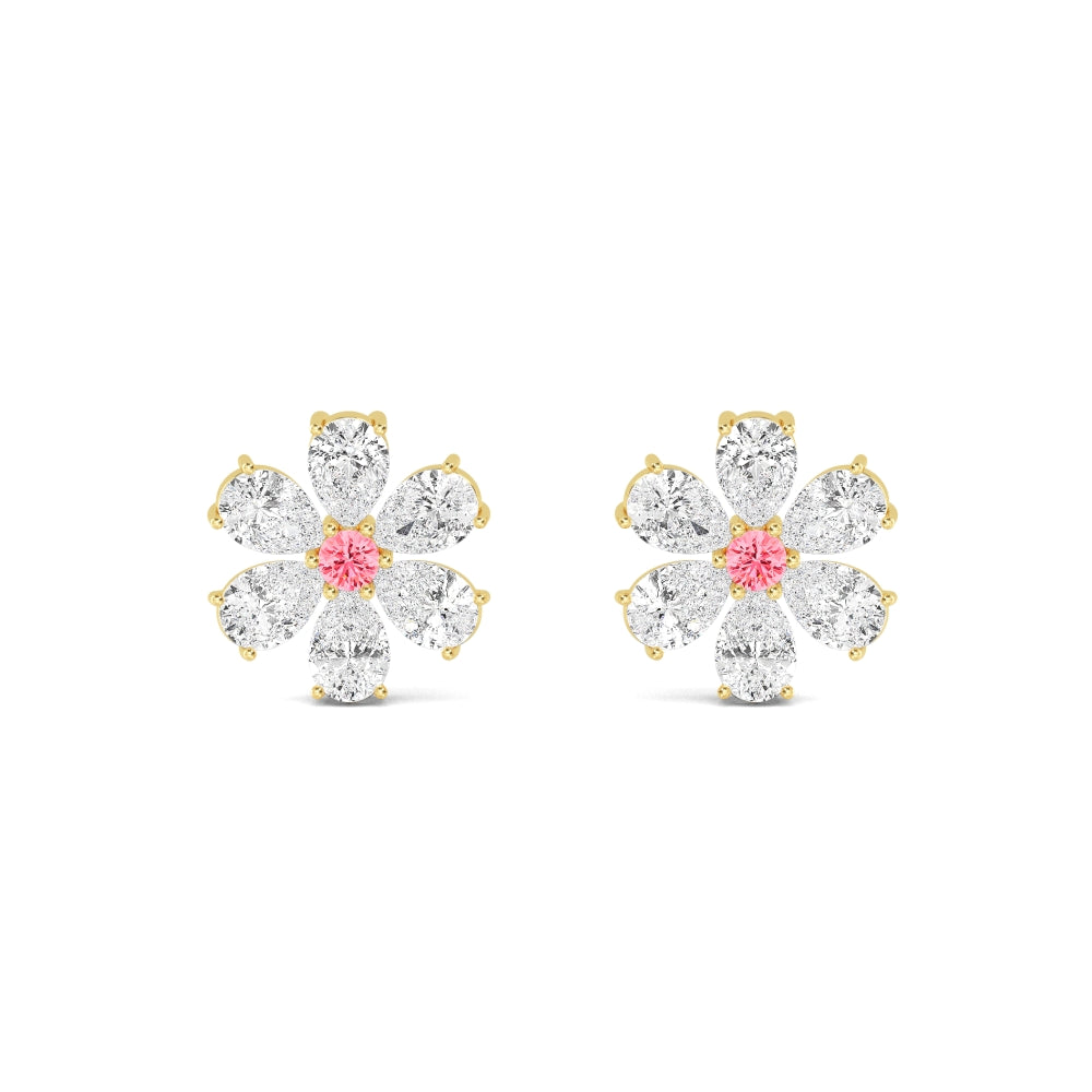 Daisy Dodd studs - yellow gold jewellery-only view 1