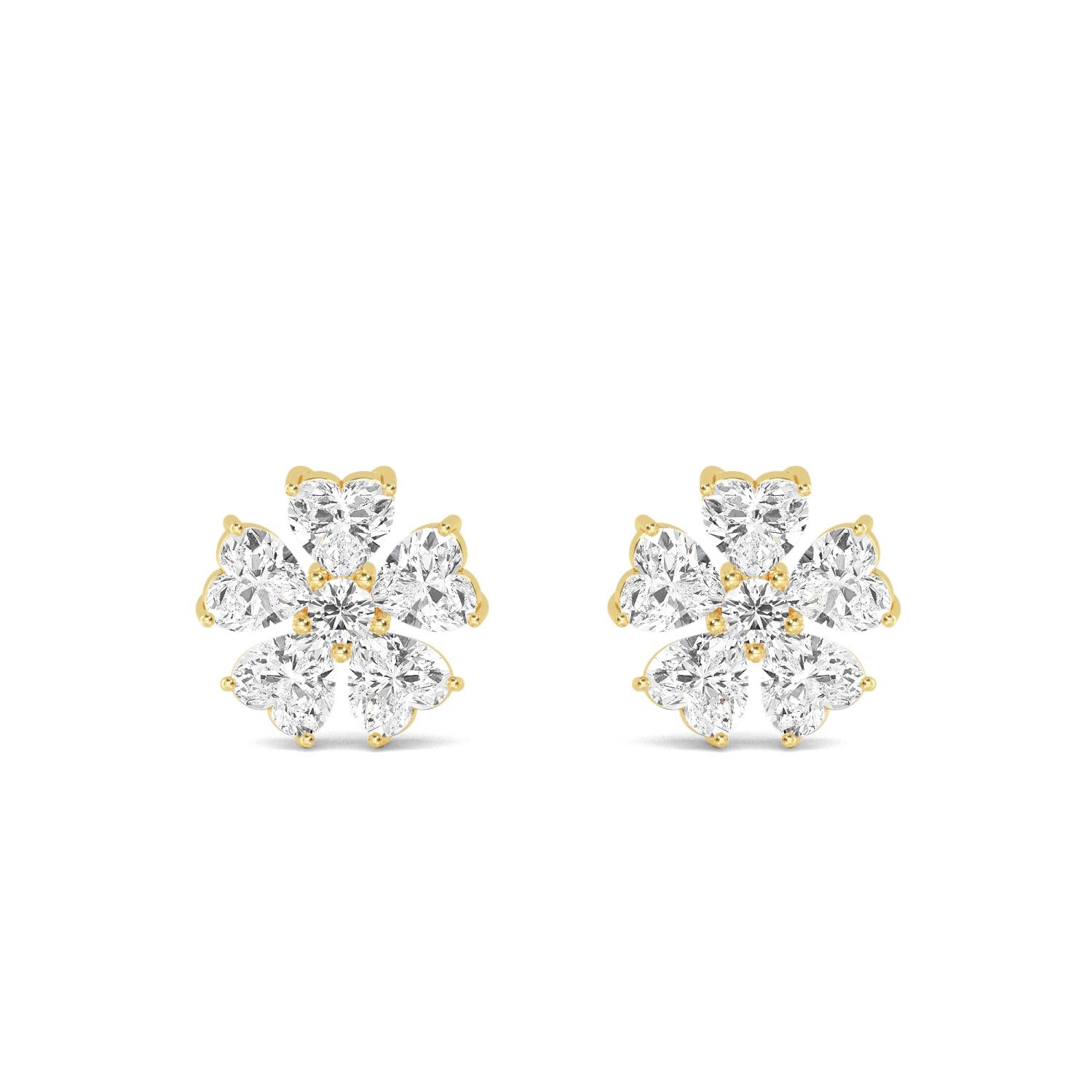 2.78ct Lab Diamond Earrings - yellow gold product image 1