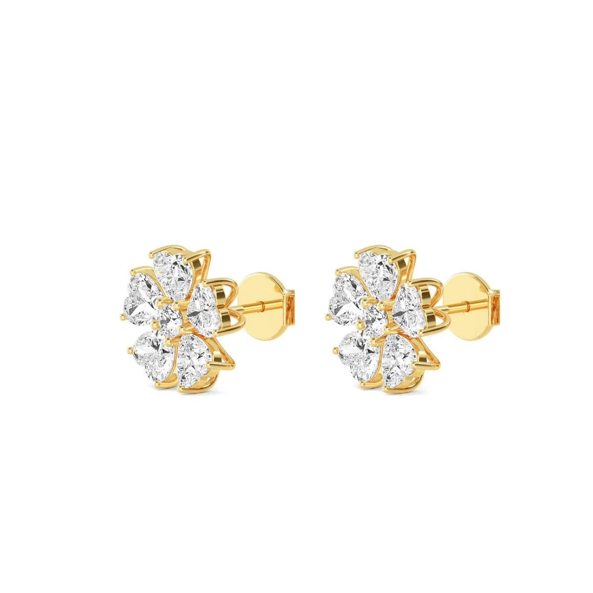 Ovale Earrings - yellow gold - alternate side view