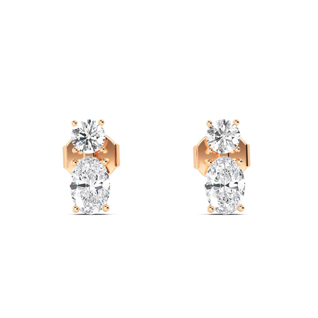 1.55ct Oval Lab Diamond Earrings - rose gold product image 1