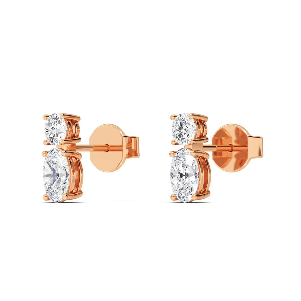 Fiora Oval Earrings - rose gold - alternate side view