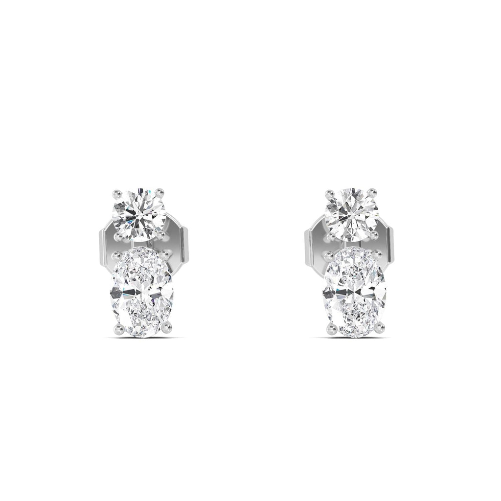 1.55ct Oval Lab Diamond Earrings in White Gold - product image 1