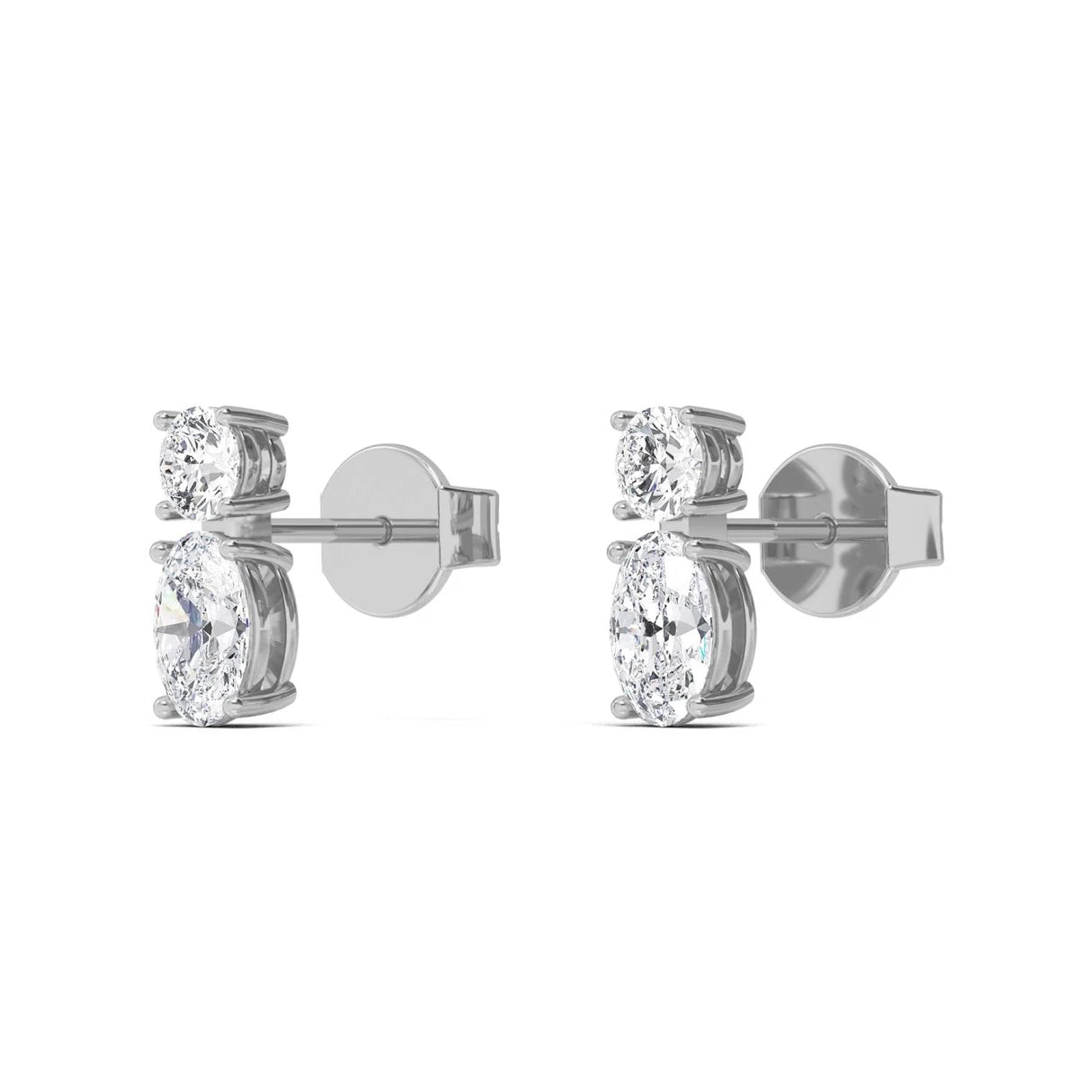 Fiora Oval Earrings - white gold - alternate side view