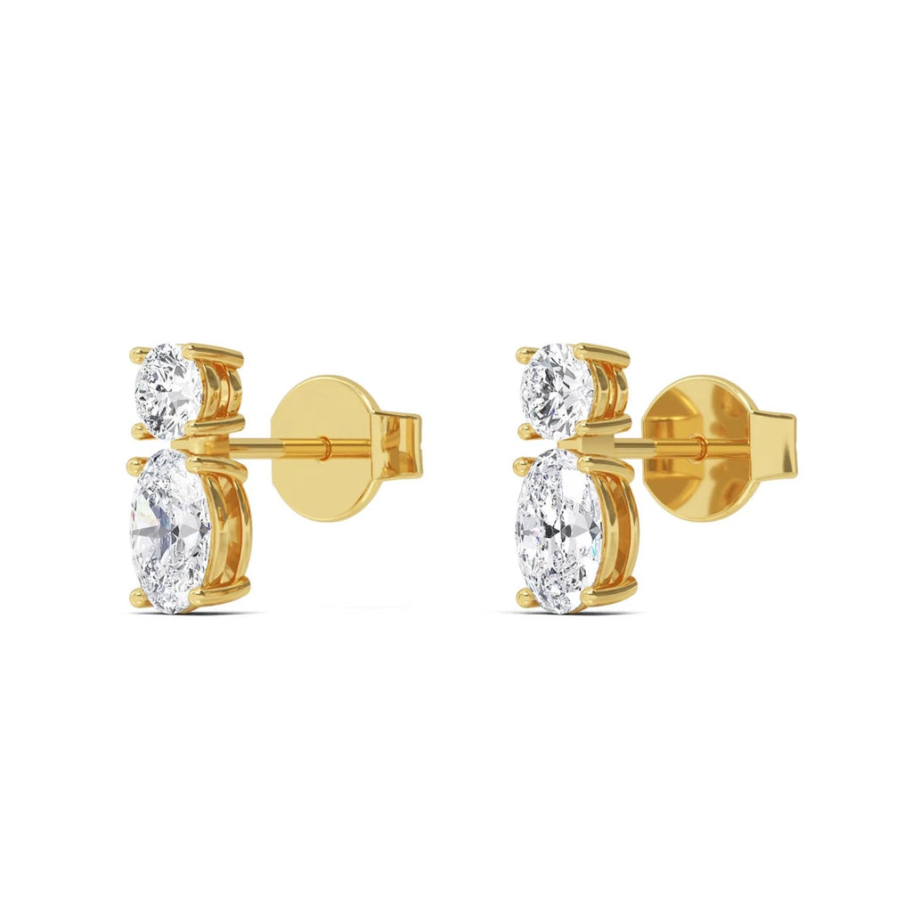 Fiora Oval Earrings - yellow gold - alternate side view