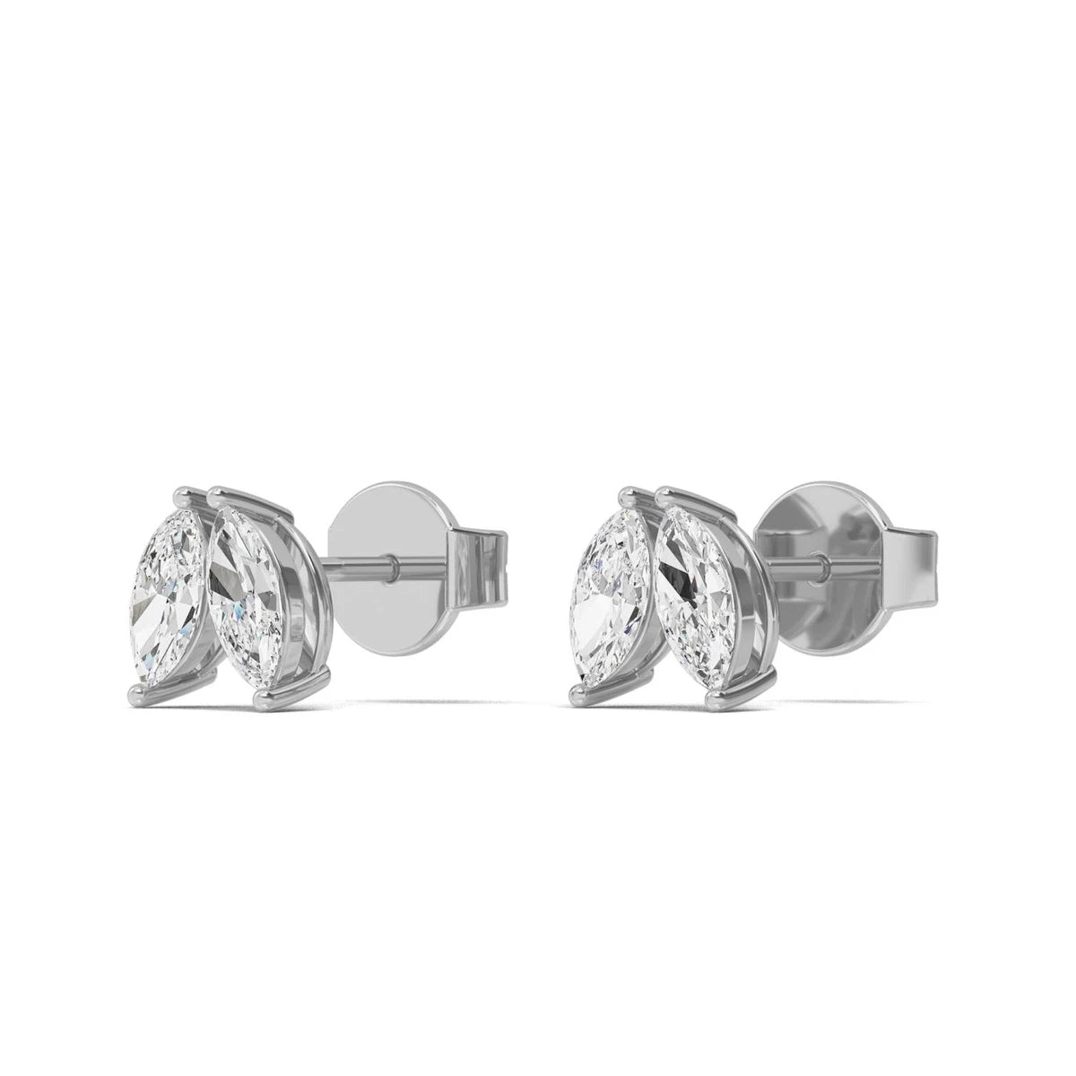 Riviera studs - white gold - alternate side view