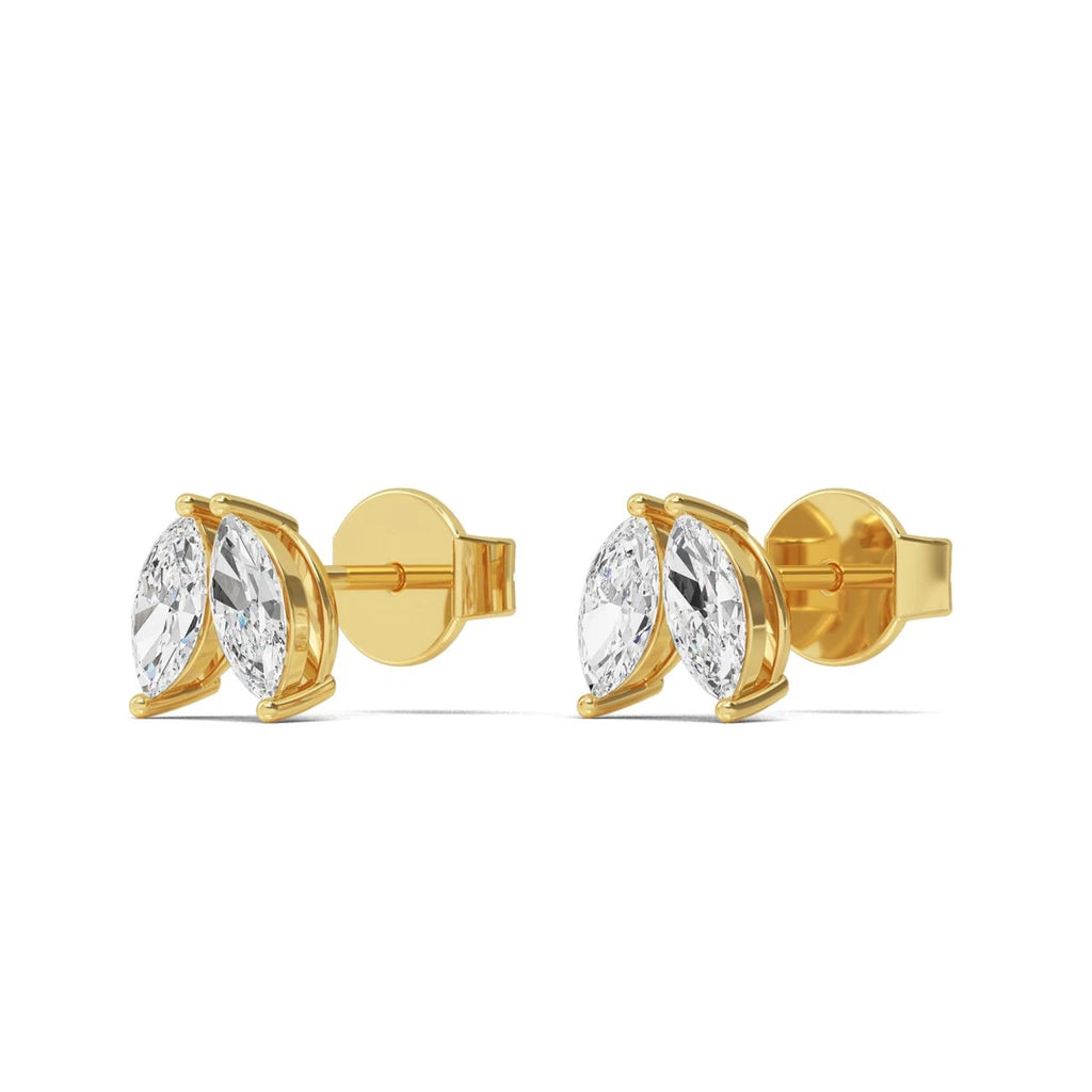 Rosa Stud Earrings - yellow gold - alternate side view