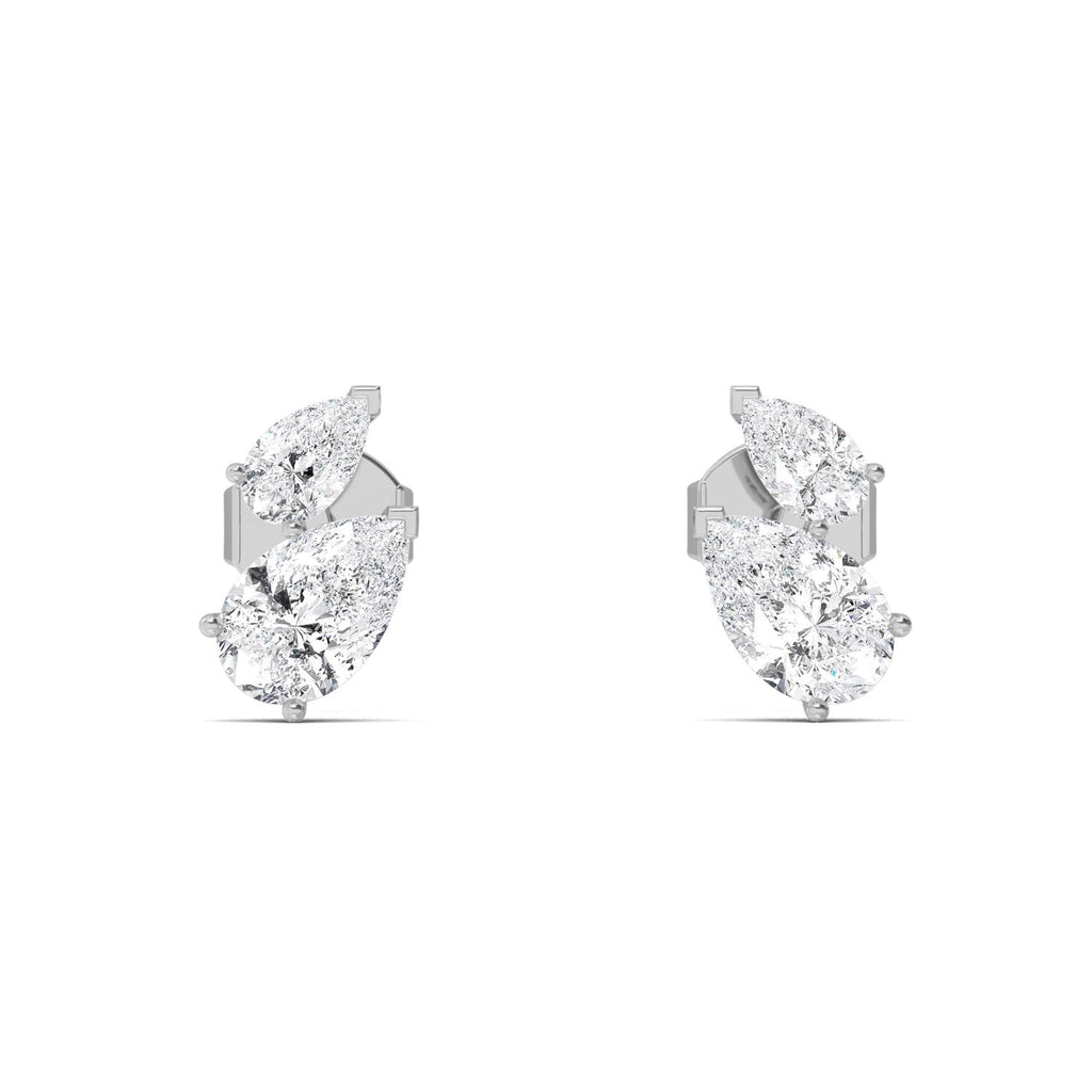 1.89ct Pear Lab Diamond Earrings in 9K White Gold - product image 2