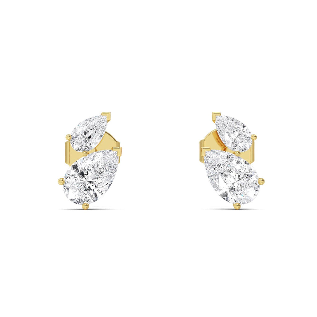 1.89ct Pear Lab Diamond Earrings in 9K Yellow Gold - product image 1