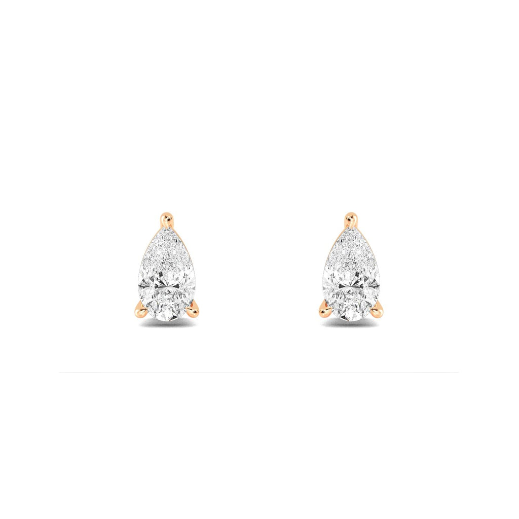 Pear Diamond Stud Earrings - rose gold product image 1