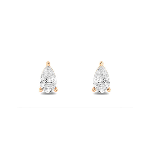 Pear Diamond Stud Earrings - rose gold product image 1