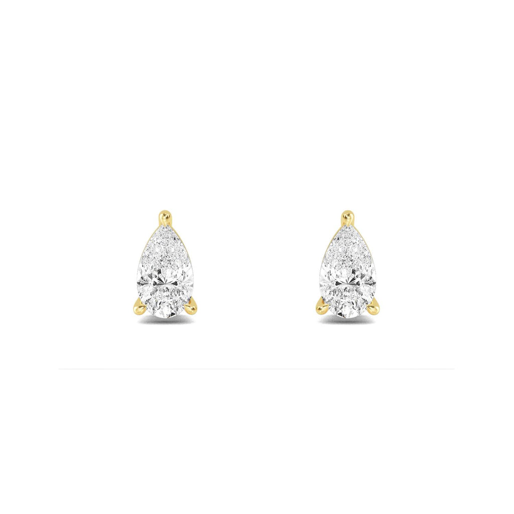 Pear Diamond Stud Earrings - yellow gold product image 1