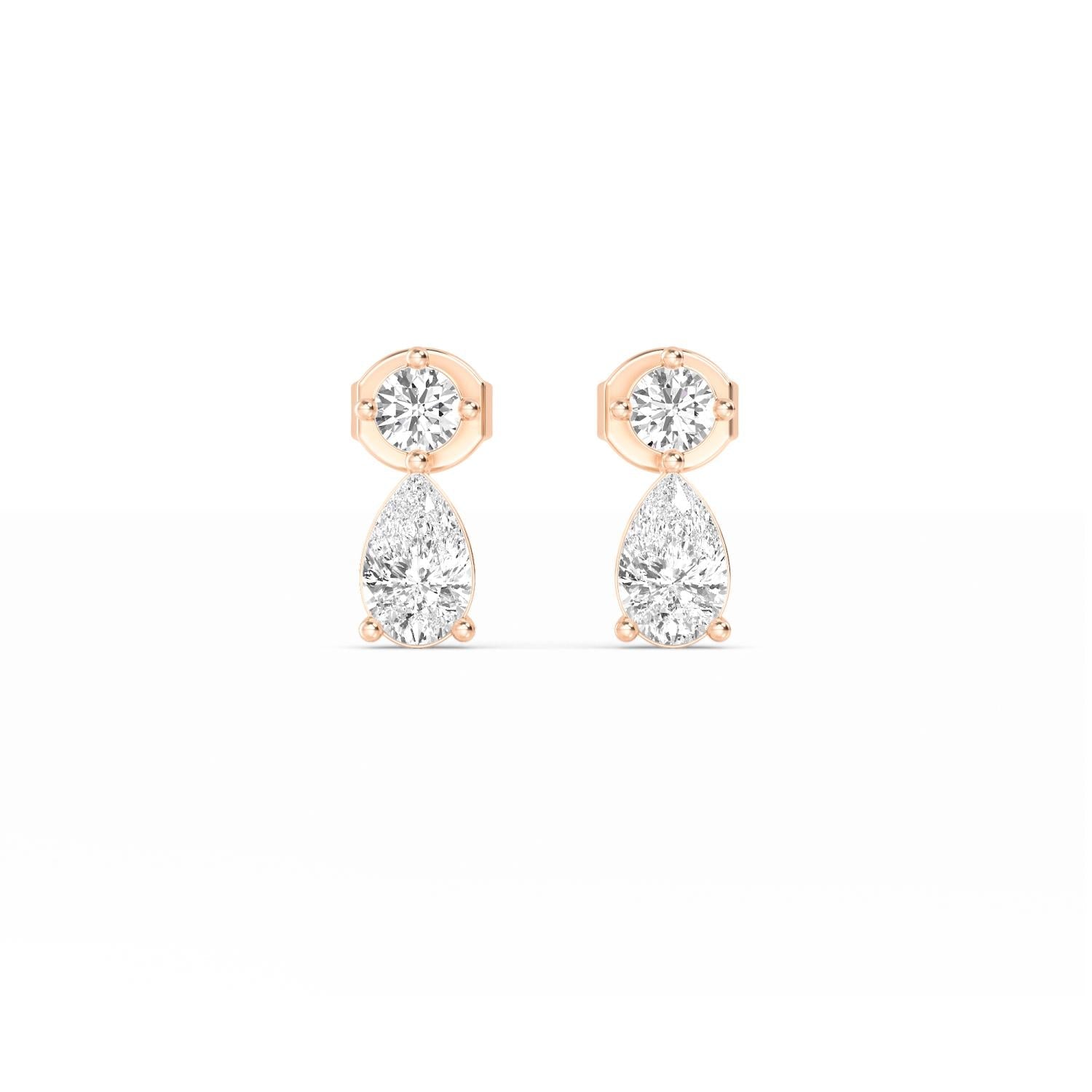 1.96ct Lab Diamond Earrings in Rose Gold - product image 1