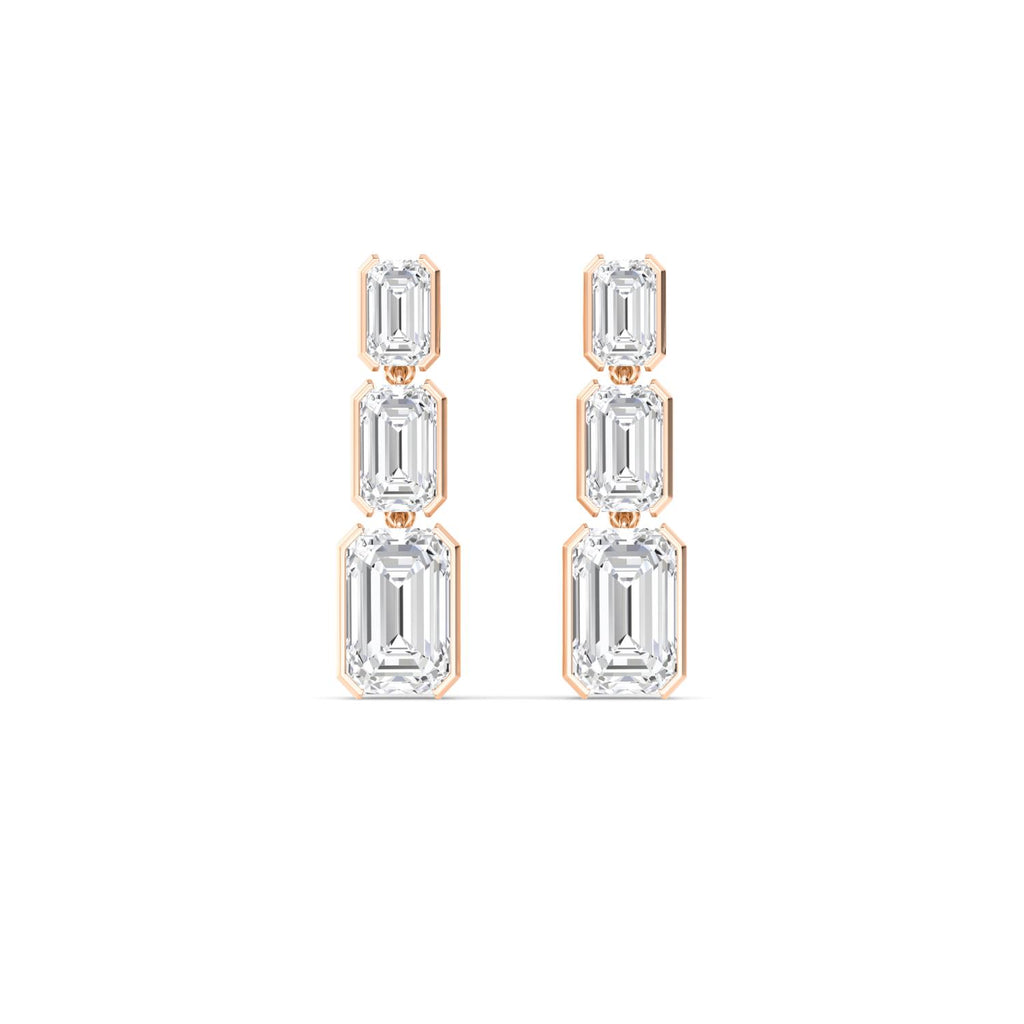 17.42ct Lab Diamond Earrings - rose gold product image 1