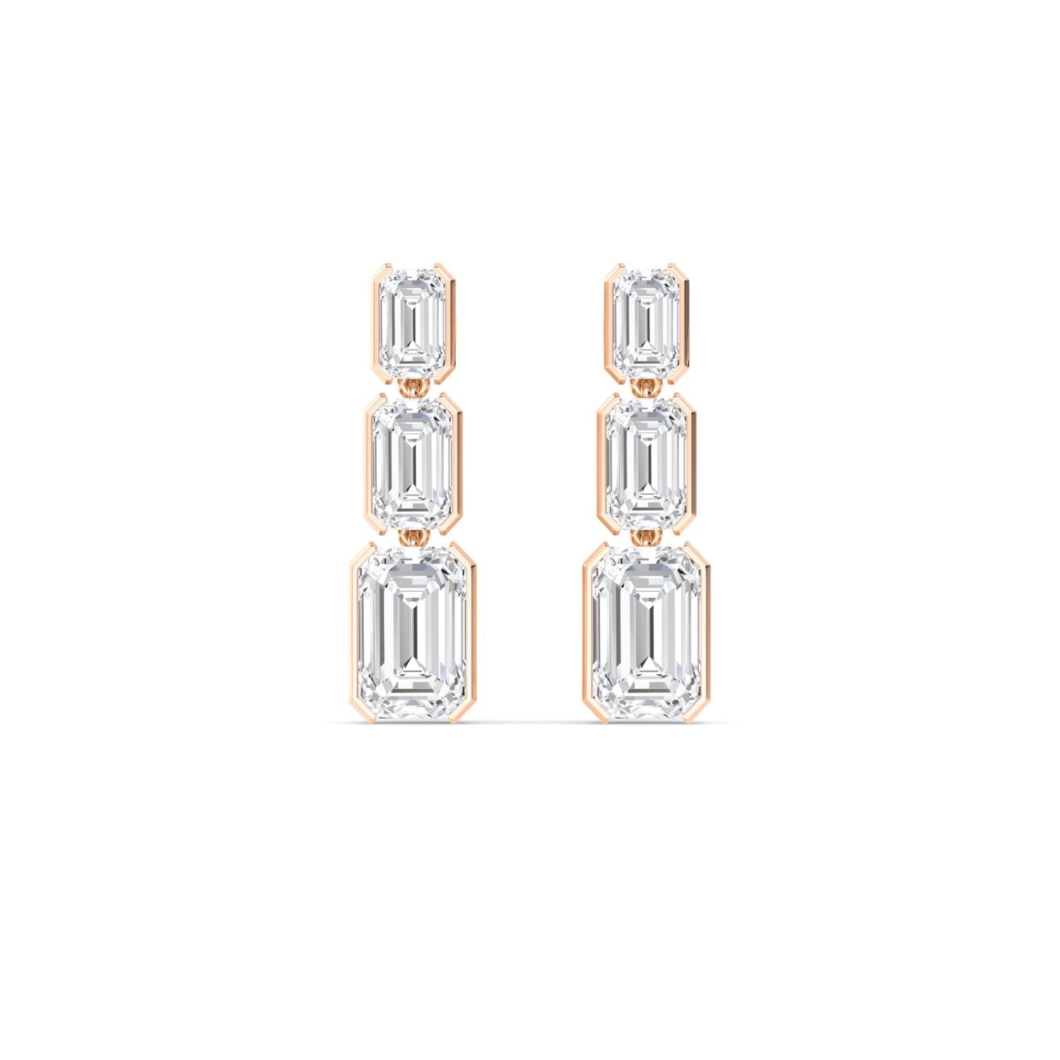 17.42ct Lab Diamond Earrings - rose gold product image 1