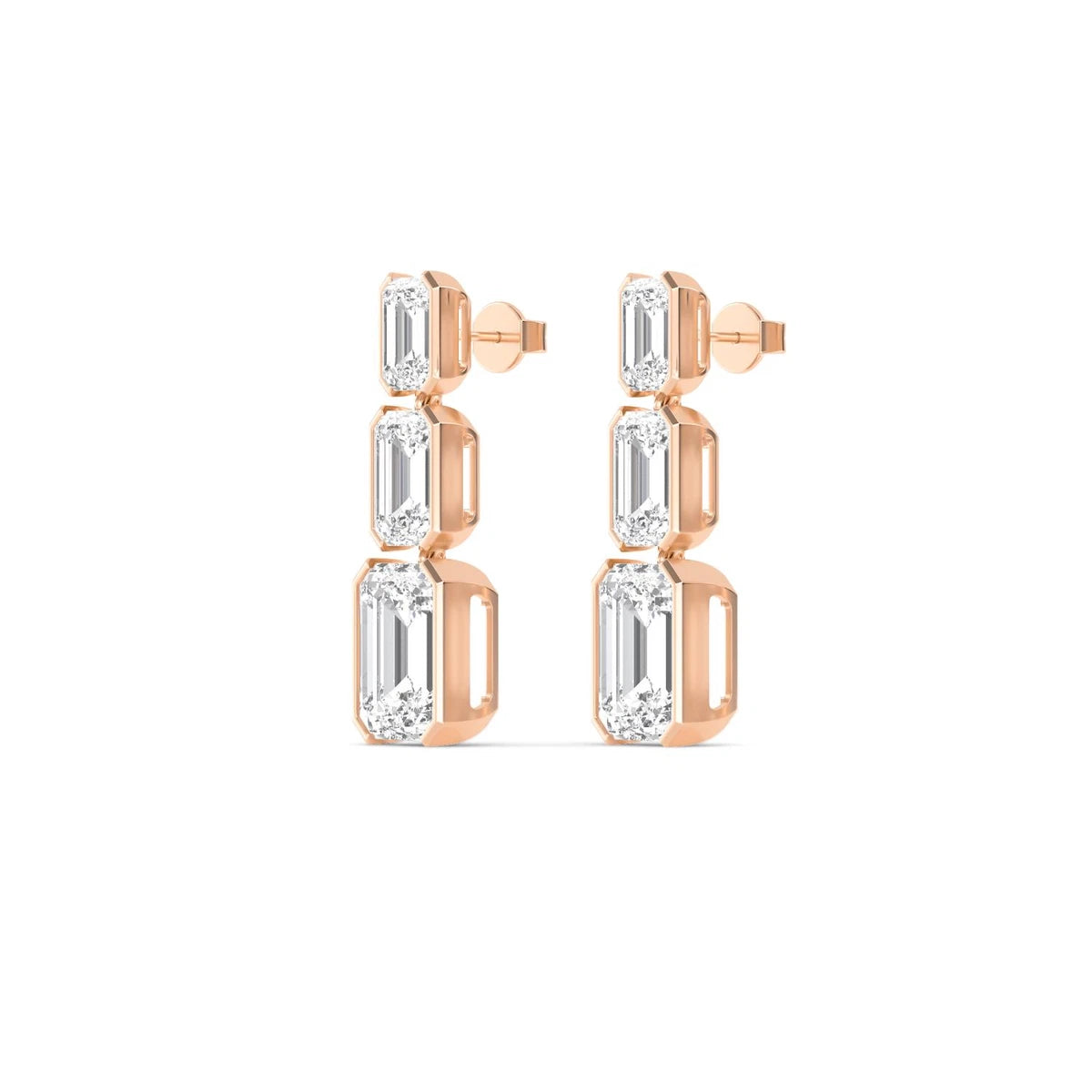 Perla Earrings - rose gold - alternate side view