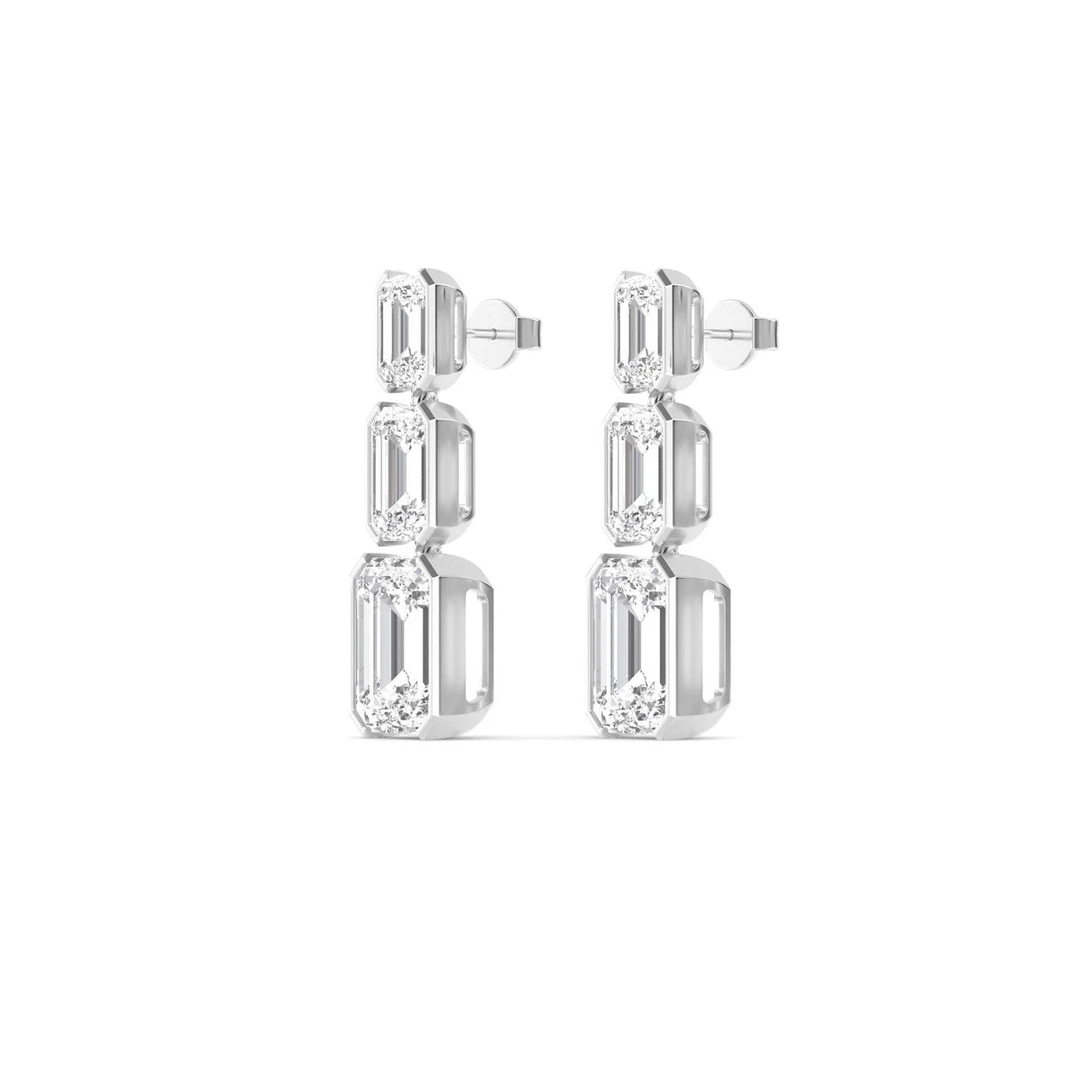 Perla Earrings - white gold - alternate side view