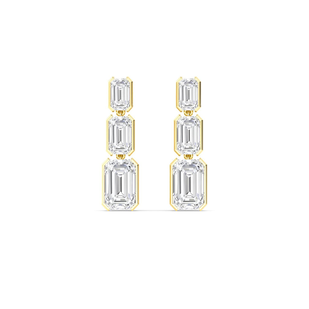 17.42ct Lab Diamond Earrings in Yellow Gold - product image 1