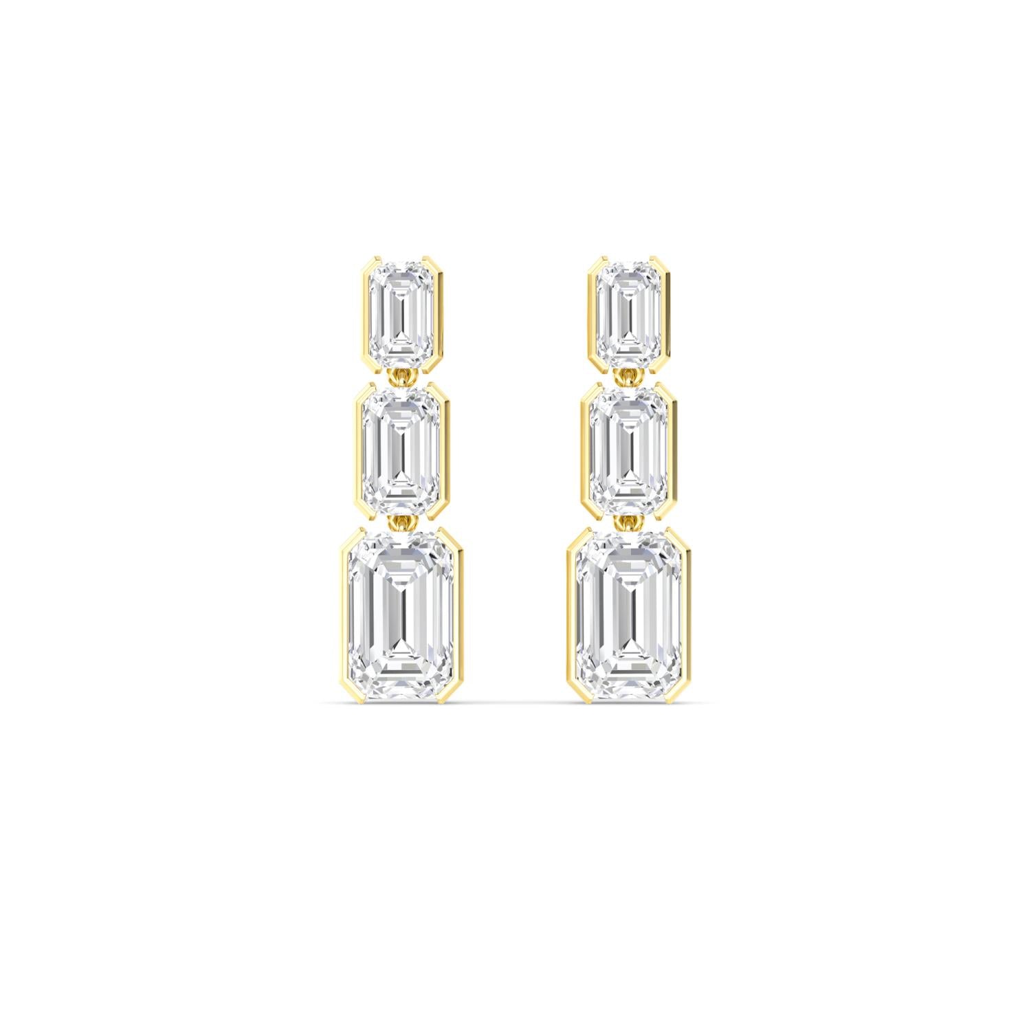 17.42ct Lab Diamond Earrings in Yellow Gold - product image 1