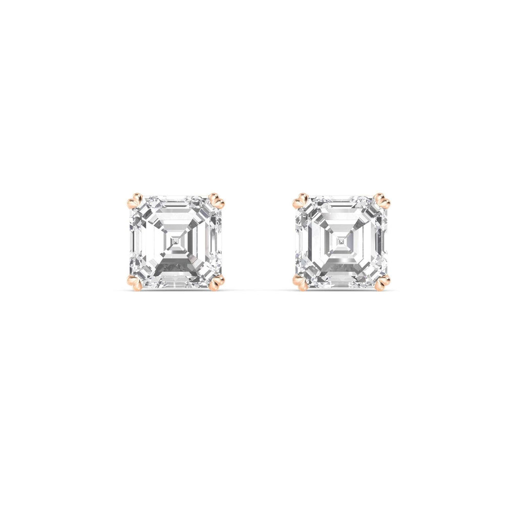 6.00ct Asscher studs - rose gold product image 1