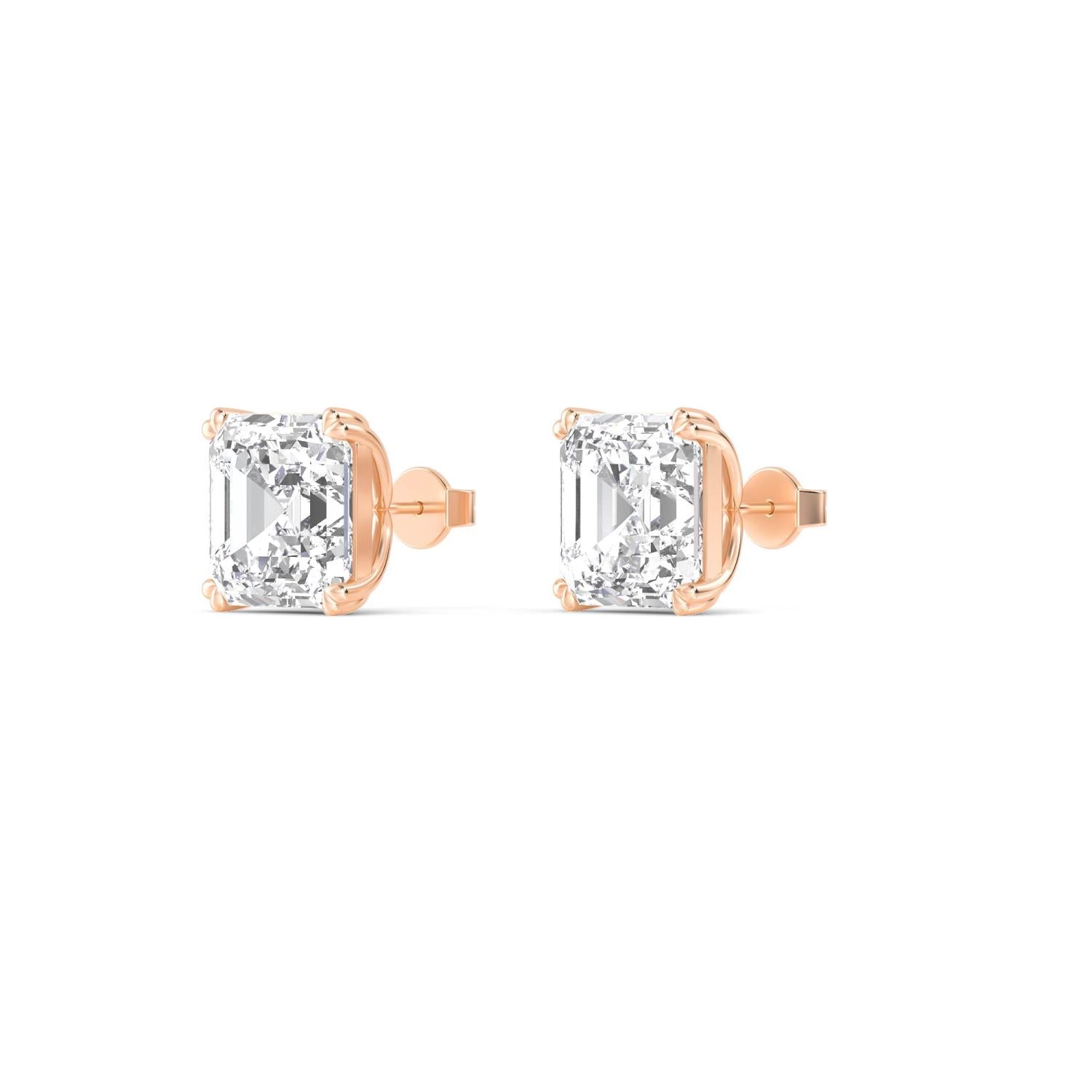 6.00ct Asscher studs - rose gold product image 4
