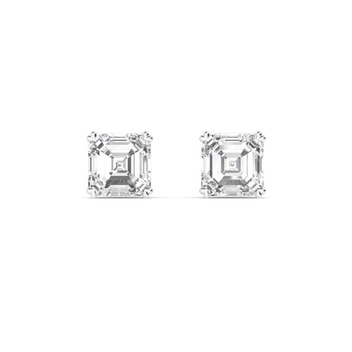 6.00ct Asscher Lab Diamond Earrings in White Gold - product image 1