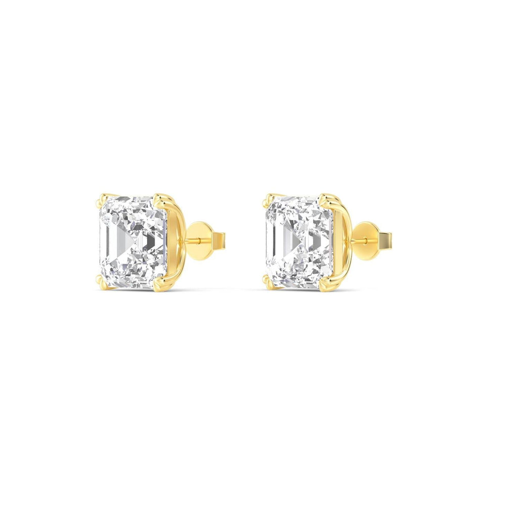 6.00ct Asscher studs - yellow gold product image 4