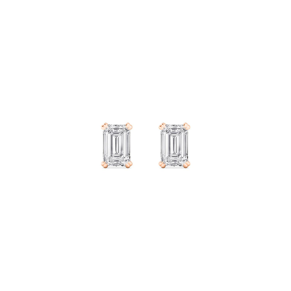 Milano Emerald-Cut Stud Earrings