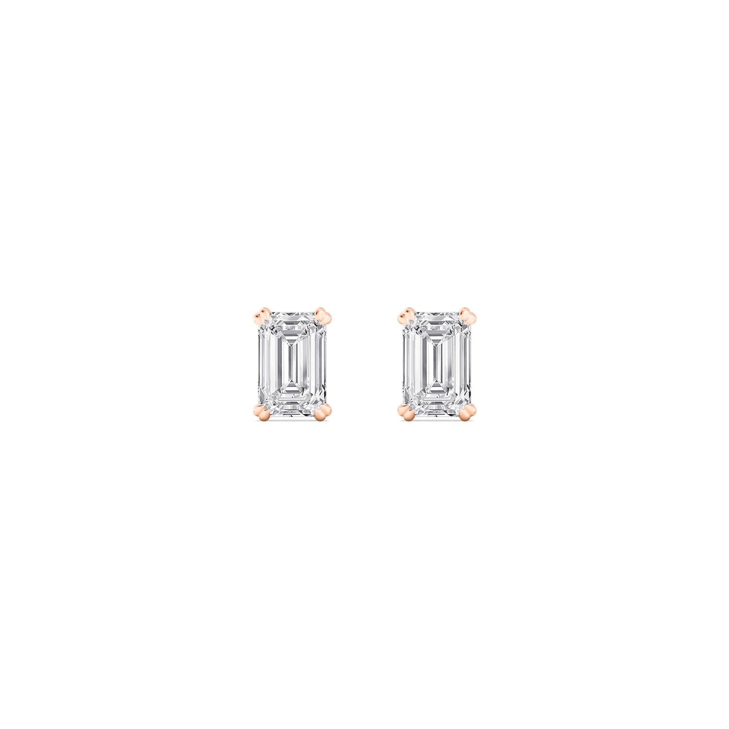 Milano Emerald-Cut Stud Earrings