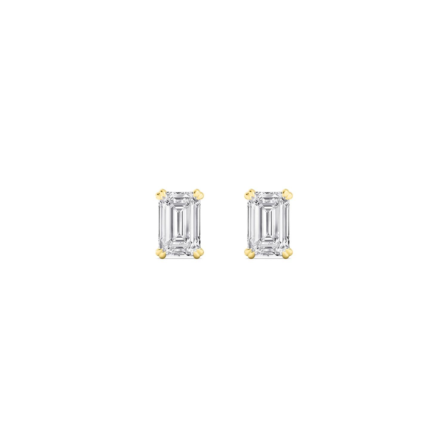 Milano Emerald-Cut Stud Earrings