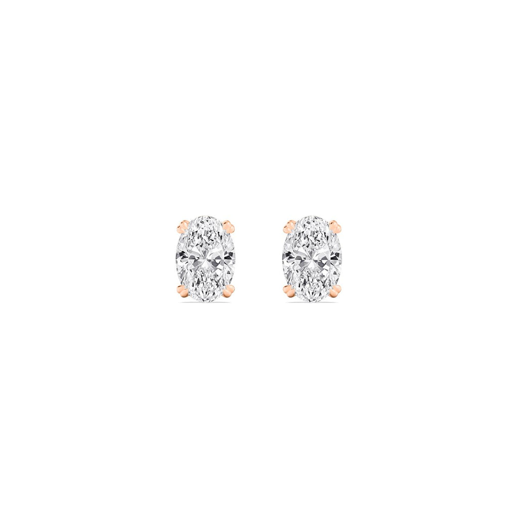 Oval Lab Diamond Earrings - rose gold product image 1
